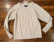 Simply Vera Vera Wang Cable Knit Sweater Marshmallow Size Medium