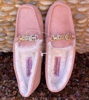 Juicy Couture Pink Fuzzy Moccasins/Slippers. Size 10. New!