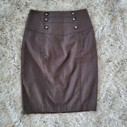 B Wear Byer California Gray Sailor Button Pencil Skirt Size 3