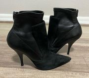 Givenchy Paris Black Suede and Leather Ankle Stiletto Booties