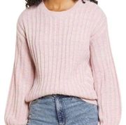 Blank NYC Ribbed Pullover Sweater Pink Lilac