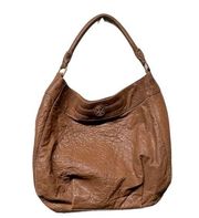 Tory Burch brown pebble leather shoulder hobo bag medium
