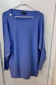 Jones New York Women's Dolman Sleeve Button Top Blue Plus Size 2X NWT P1-204