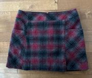 Vintage 80s Woolrich Plaid Wool Mini Skirt black & red size 8