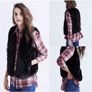 Madewell Black Faux Fur Vest Size Medium