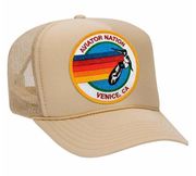 Aviator Nation | Vintage Low Rise Trucker Hat Mesh Signature Logo Unisex Khaki