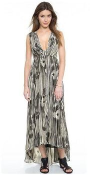 Alice + Olivia Lexa Maxi Dress Abstract Woodgrain