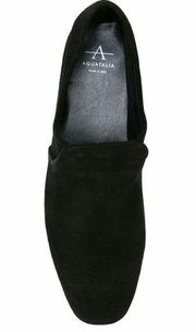 Aquatalia Revy Dress Suede Loafer Flat in Black 8