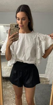 Mudpie White Ruffle Top 