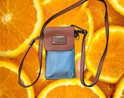 Simply‎ Noelle Light Blue Cell Phone Credit Card Micro Purse Mini Shoulder Bag