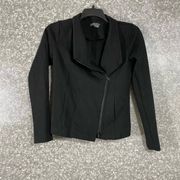 Vince Women's Black Knit Motorcycle Moto Style Jacket - Size Small - Scuba Sides