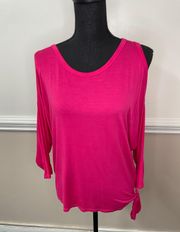 s Cold Shoulder Hot Pink Blouse Size Medium