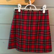 J Galt red plaid mini skirt