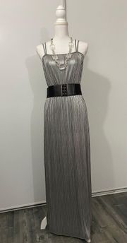 NWT Long Silver Dress