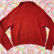 WOMENS RUST KNIT OVERSIZED SWEATER 