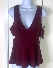 - Charlotte Russe cut out peplum cranberry L