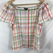 Ann Taylor Checkered Spring Summer Blouse Size Small