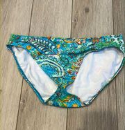 Lauren  | Blue/Green Paisley Printed Swim Suit Bottoms Size 12