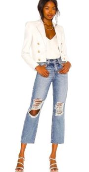 L’AGENCE Adele High-Rise Cropped Stovepipe Jeans Fallbrook Wash Size 24