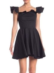 NWT Love + Harmony Black Ruffle Off-Shoulder Mini Dress Party Cocktail Sorority