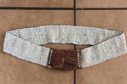 White and brown beaded belt