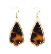 Lulu's Caged Tortoise Shell Teardrop Earrings