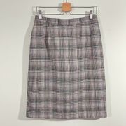 Vintage Norton McNaughton Academia Multicolor Plaid Pencil Skirt Size 14