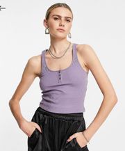 button Front Tank Top