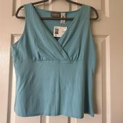 NWT Women's Liz Claiborne Blue Sleeveless Essential Tank Top Sz XL Extra Large