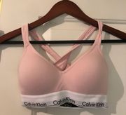 Calvin Klein Bra Small Pink Lift Cross RacerBack Modern Cotton Padded Bralette