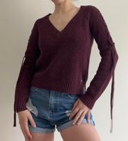 Chunky Knit Burgundy sweater Size XS