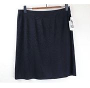Misook Women's Small Black Solid Acrylic Pencil Knee Pull On Skirt Classic