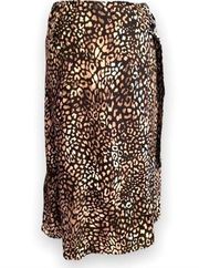 Laundry by Shelli Segal Skirt Leopard Animal Print Column High Low Side Slit