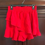 Red Ruffle Skort