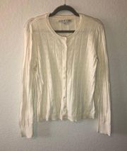 Tommy Hilfiger Cream Eyelet Cardigan Sweater XL