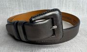 Nordstrom Size Medium Vintage Pewter Silver Gray Leather Belt Made in Italy