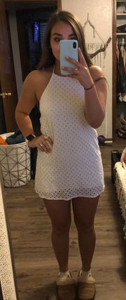 White Halter Dress