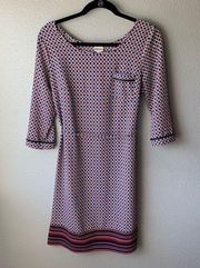 Merona shift dress sz XS scoop neck tie mid length