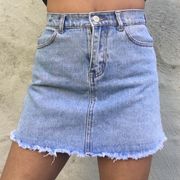 denim mini skirt