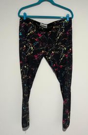 Black Colorful Splatter Leggings