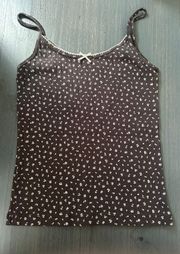 Brown Floral  Tank Top