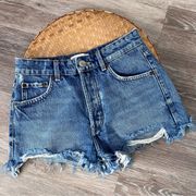 Zara denim cut off high waist shorts button fly