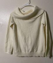 by Anthropologie Womens Cowl Neck Sweater Cream Quiet Luxury Old Money XS