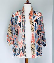 Vintage 80s 90s Geometric Patchwork Button up