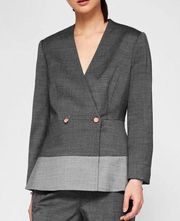 Ted Baker Tressaj Tailored Fit Peplum Blazer Grey Wool Blend