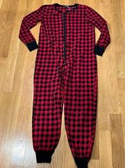 JACLYN Intimidates Buffalo check one piece sleep wear size small .