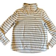 Vineyard Vines grey white striped cowl neck sweater small