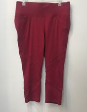 LIVI High-Rise LIVI Soft cropped maroon leggins Plus sz 14/16