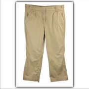 US Polo Assn khaki cropped capri clam digger skimmer pants size 14