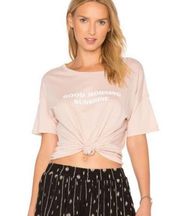 Amuse Society blush graphic cropped tee size small